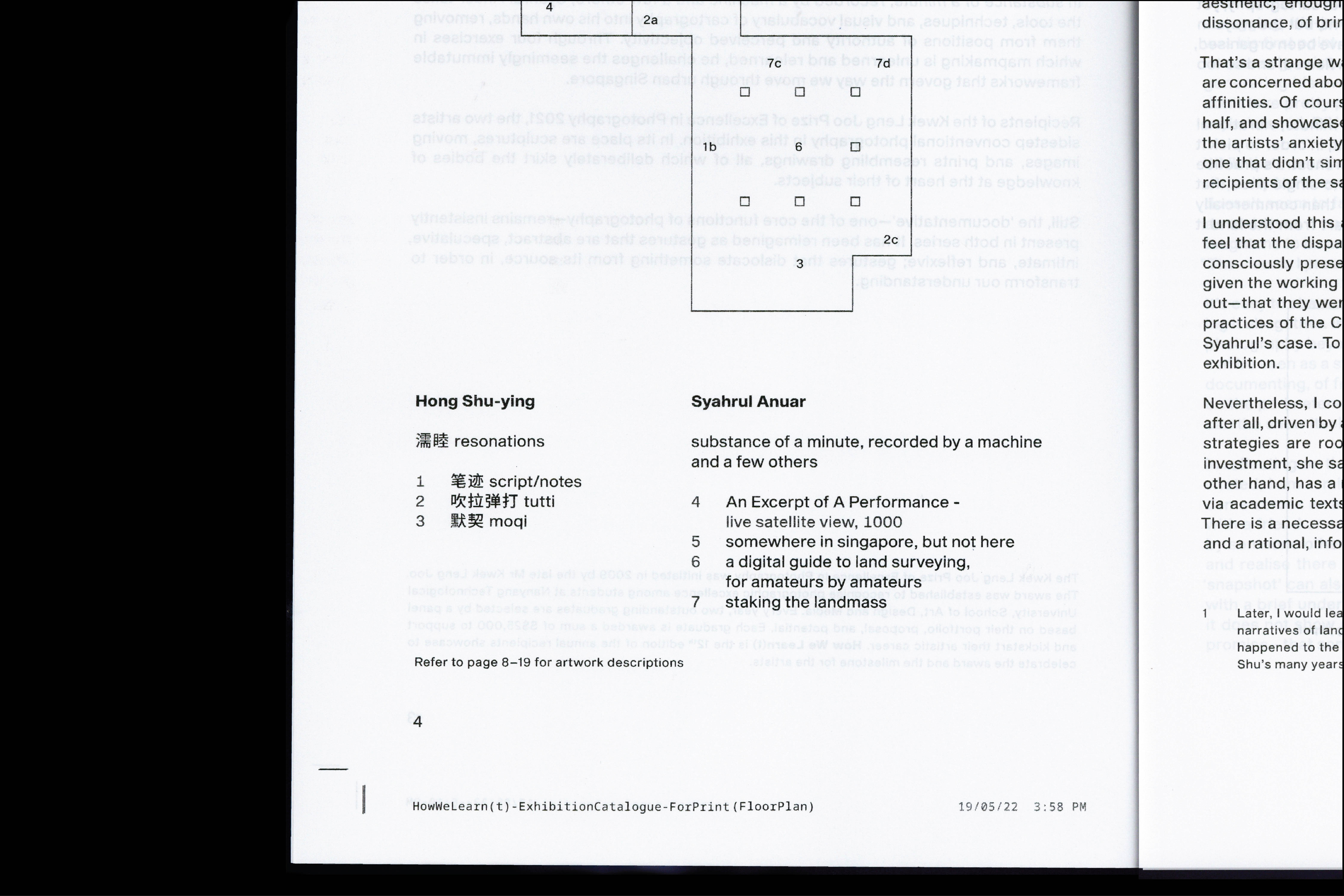 923 How We Learn(t) (exhibition handout), for Hong Shu ying and Berny Tan
